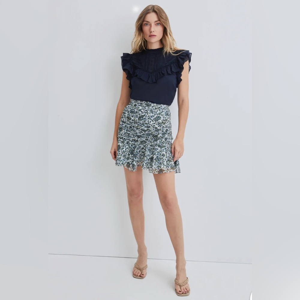 NWOT Veronica Beard Taras Mini Skirt in Off-White Multi; Size 2 - Picture 2 of 10
